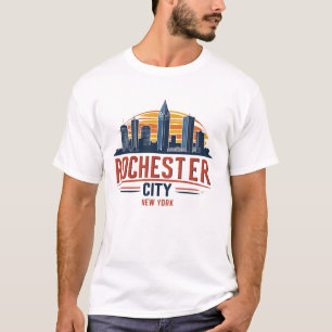 Rochester City Skyline New York USA T-Shirt