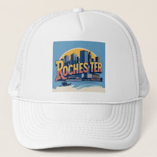 Rochester City Skyline New York USA Trucker Hat