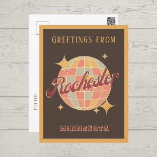 Rochester Minnesota NY Disco Retro Vintage Postcar Postcard