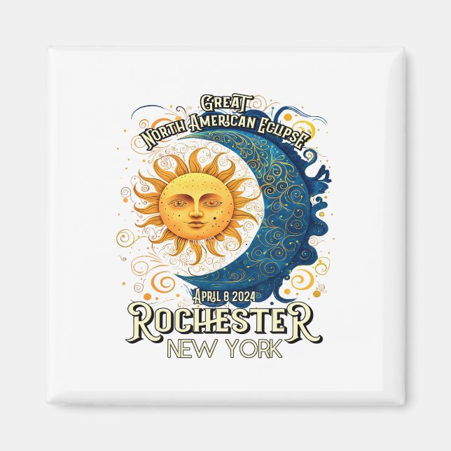 Rochester New York 2024 Total Solar Eclipse April  Magnet (Front)