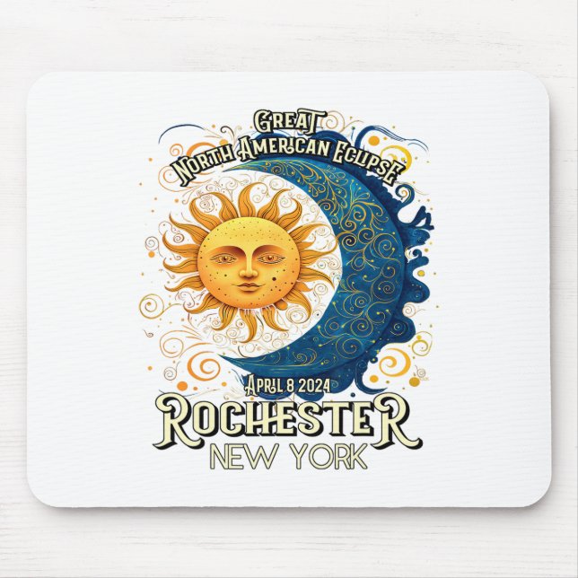 Rochester New York 2024 Total Solar Eclipse April  Mouse Pad (Front)