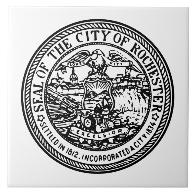 Rochester (New York) City Seal Ceramic Tile (Front)