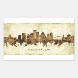 Rochester New York Cityscape Rectangular Sticker