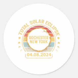 Rochester New York Ny Total Solar Eclipse Party 20 Classic Round Sticker