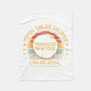 Rochester New York Ny Total Solar Eclipse Party 20 Fleece Blanket
