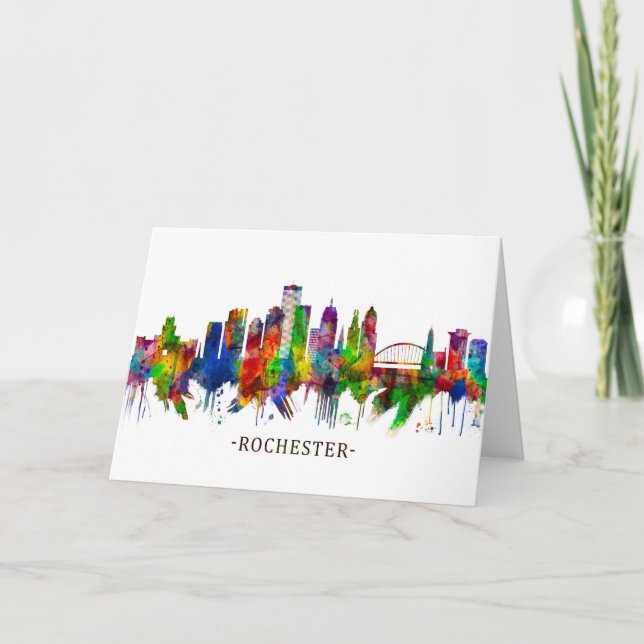 Rochester New York Skyline Holiday Card (Front)