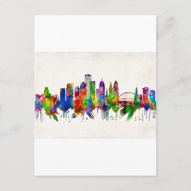 Rochester New York Skyline Invitation Postcard (Front)