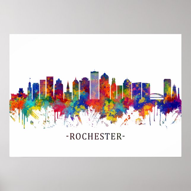 Rochester New York Skyline Poster (Front)