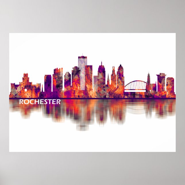 Rochester New York Skyline Poster (Front)