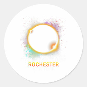 Rochester New York Total Solar Eclipse April 8 202 Classic Round Sticker
