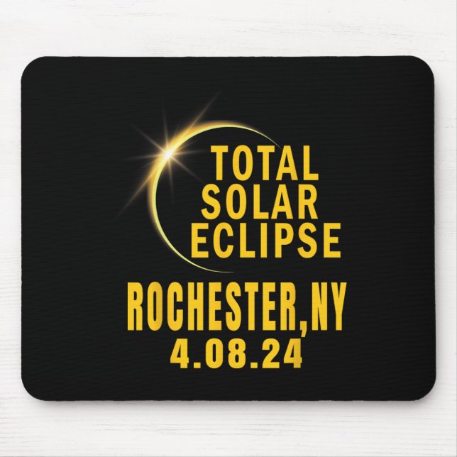 Rochester Ny Solar Eclipse 2024 Total Solar Eclips Mouse Pad (Front)