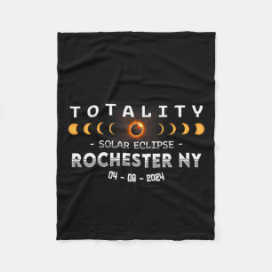 Rochester Ny Total Solar Eclipse 2024 Fleece Blanket