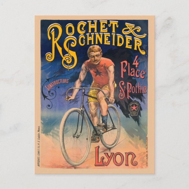 Rochet & Schneider France Vintage Poster 1890 Postcard (Front)