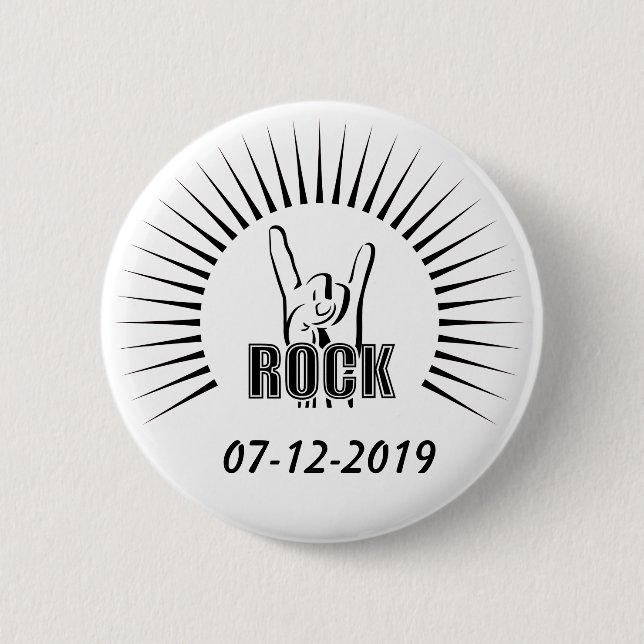 Rock 6 Cm Round Badge (Front)
