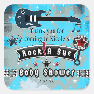 Rock A Bye Baby Shower Party Favour Stickers
