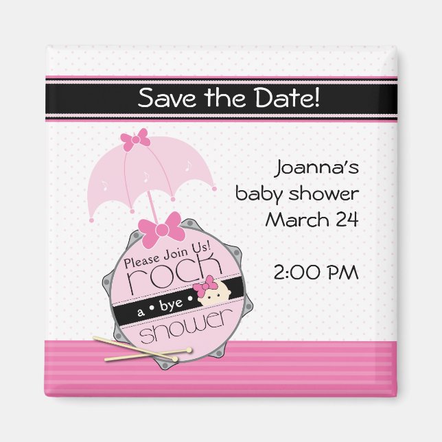 Rock a Bye Baby Shower Save the Date Magnet (Front)