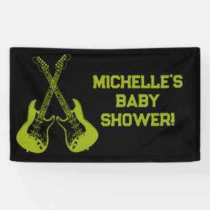Rock a Bye Rock Star Guitar Baby Shower Banner