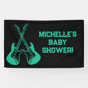 Rock a Bye Rock Star Guitar Baby Shower Banner