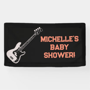 Rock a Bye Rock Star Guitar Baby Shower Banner
