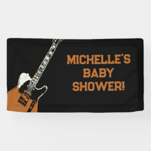 Rock a Bye Rock Star Guitar Baby Shower Banner