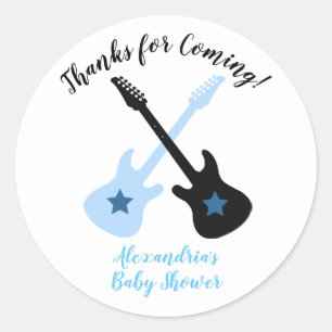 Rock a bye Rockstar Baby Shower Favour Stickers