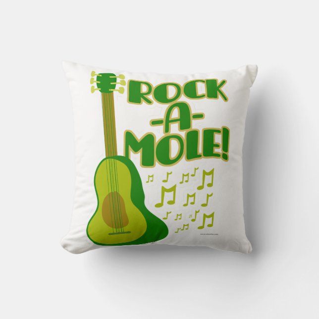 Rock A Mole Epic Avocado Cartoon Humour Cushion (Front)