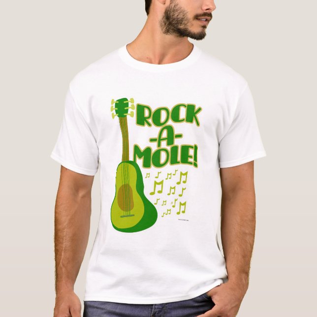 Rock A Mole Funny Avocado Cartoon Slogan Art T-Shi T-Shirt (Front)