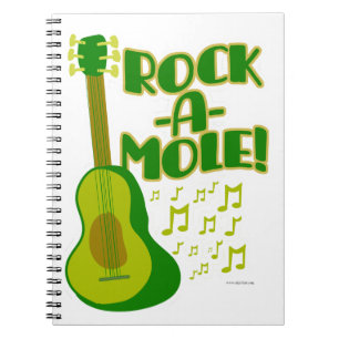 Rock A Mole Funny Avocado Cartoon Slogan Design Notebook