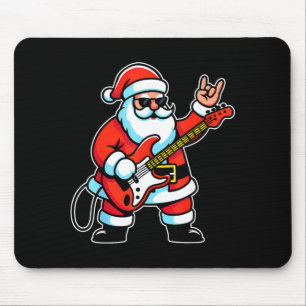 Rock & Roll Christmas Santa Claus Guitar Playe Mouse Pad