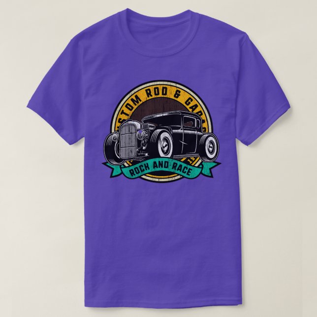 Rock and Race Hot Rod Garage Classic T-Shirt (Design Front)