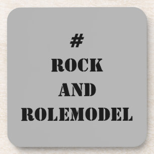 # Rock and Rolemodel - Black editable. Coaster