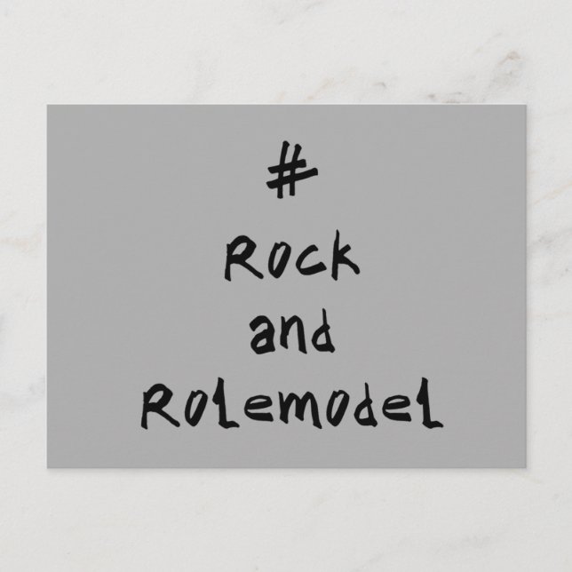 # Rock and Rolemodel - Black. Postcard (Front)