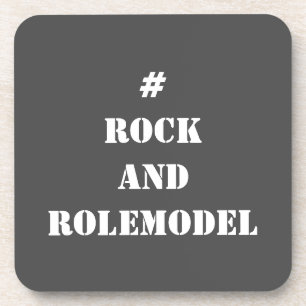 # Rock and Rolemodel - White editable. Coaster