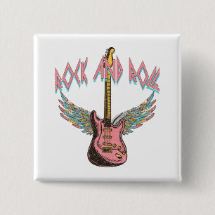 Rock and Roll 15 Cm Square Badge
