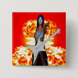 Rock and Roll 15 Cm Square Badge