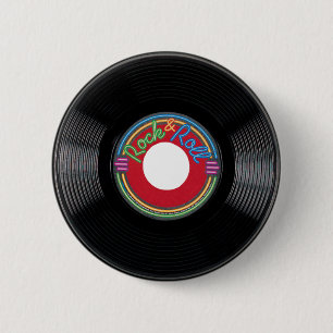 Rock and Roll 45 Record 6 Cm Round Badge