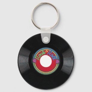Rock and Roll 45 Record Key Ring