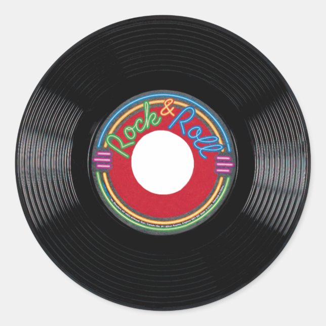 Rock and Roll 45 rpm Record Sticker (Front)