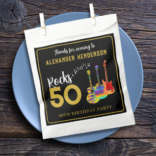 Rock and Roll 50th Birthday Party Thank You Favour Bag