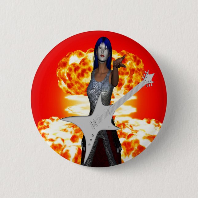 Rock and Roll 6 Cm Round Badge (Front)
