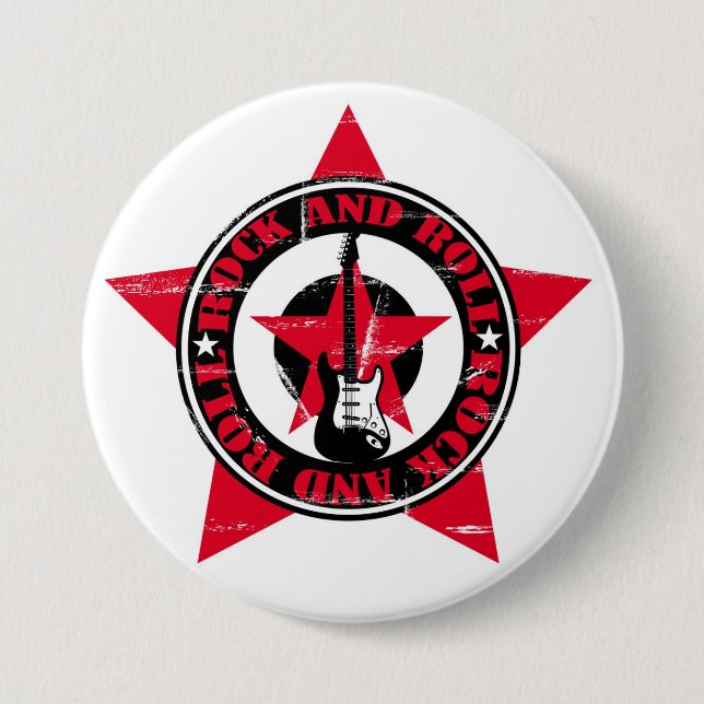 Rock and Roll 7.5 Cm Round Badge (Front)