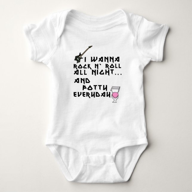 Rock and roll all night baby bodysuit (Front)