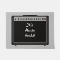Rock and Roll Amplifier Custom Message Welcome Mat