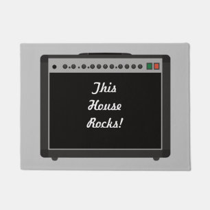 Rock and Roll Amplifier Custom Message Welcome Mat