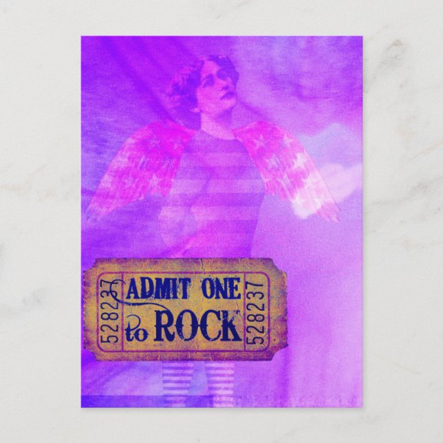 Rock and Roll Angel Digital Collage Postcard (Front)
