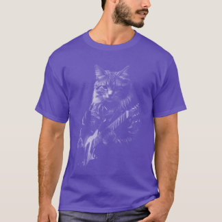 Rock And Roll Band Rock Cat Playing Guitar Funny G T-Shirt