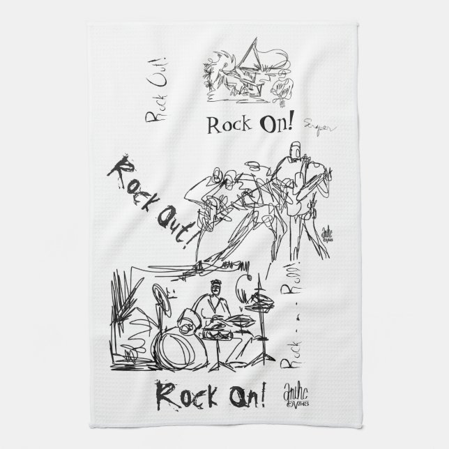 Rock and Roll by Anthe Tea Towel (Vertical)