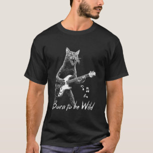 Rock and Roll Cat Guitar Player Funny Musician Kit T-Shirt