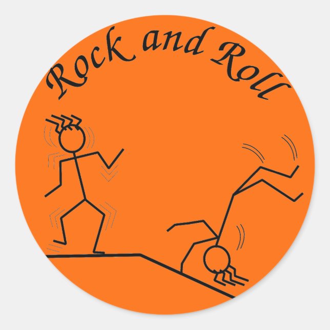 Rock And Roll Classic Round Sticker (Front)