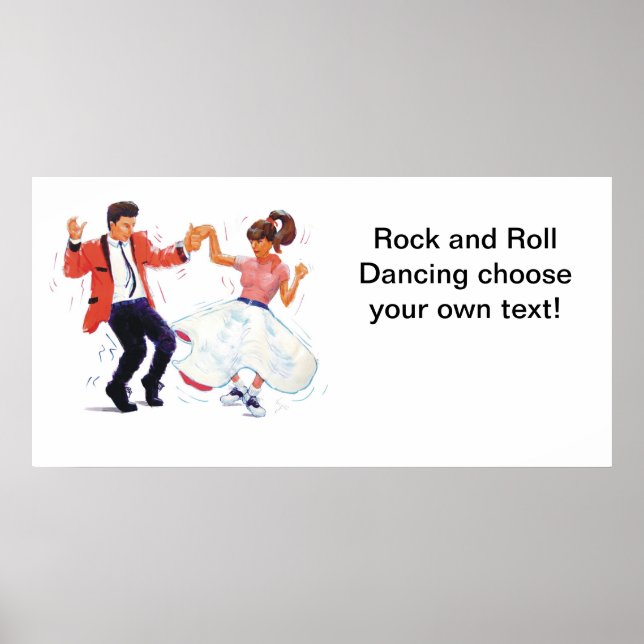 Rock and Roll Dancing Banner Poster (Front)